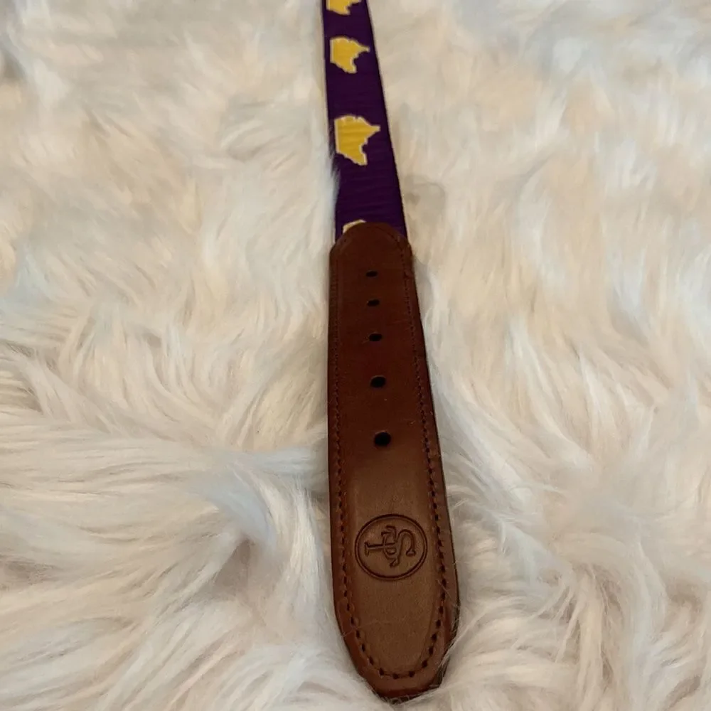 STATE TRADITIONS NORTH CAROLINA LEATHER STRAP BELT SIZE 30